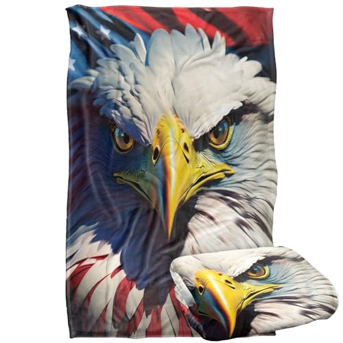 Jq Licensing - James Piazza Red,White And Blue Eagle Silky Touch Super Soft Throw Blanket 91 x 147 Cm