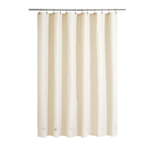 "Barossa Design Beige Shower Curtain Liner with 6 Magnets - Waterproof PEVA Shower Liner for Bathroom, 72"" x 72"" Standard Size, PVC Free, Metal Grommets - Beige, 72x72"