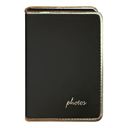 "Pioneer Photo Albums Gold Piped Edge ""photos"" Embossed Sewn Mini Photo Album, Black"
