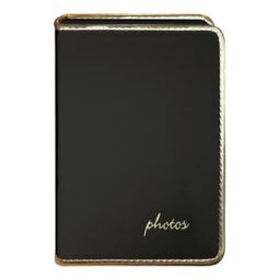 "Pioneer Photo Albums Gold Piped Edge ""photos"" Embossed Sewn Mini Photo Album, Black"