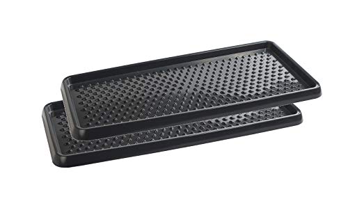 BranQ Home essential BranQ 5901098048804 Plastic Shoe Rack, Anthracite, Polypropylene, Pack of 2
