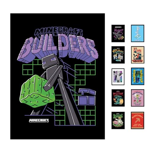 Pyramid International Minecraft (Builders) Collector Print (Framed) 30cm x 40cm - A Stunning Artwork to Enhance Your Collection or Living Space, One Size