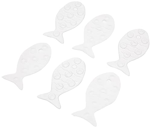 TATAY Set of 6 Non-Slip Fish Shapes, Antibacterial PVC, 7.5 x 14 cm