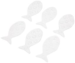 TATAY Set of 6 Non-Slip Fish Shapes, Antibacterial PVC, 7.5 x 14 cm