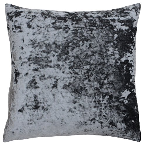 "Riva Paoletti Verona Cushion Cover Square - Pewter Grey - Velvet Feel - Crushed Velvet Look - Hidden Zip Design - 100% Polyester - 55 x 55cm (22"" x 22"" inches) - Designed in the UK"