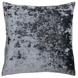 "Riva Paoletti Verona Cushion Cover Square - Pewter Grey - Velvet Feel - Crushed Velvet Look - Hidden Zip Design - 100% Polyester - 55 x 55cm (22"" x 22"" inches) - Designed in the UK"