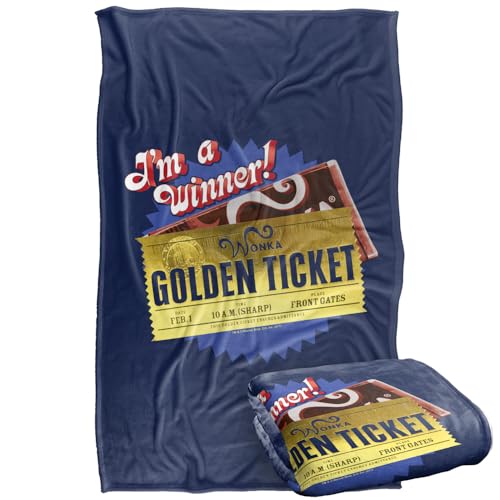 Chocolate Factory Golden Ticket Silky Touch Super Soft Throw Blanket 91 x 147 Cm