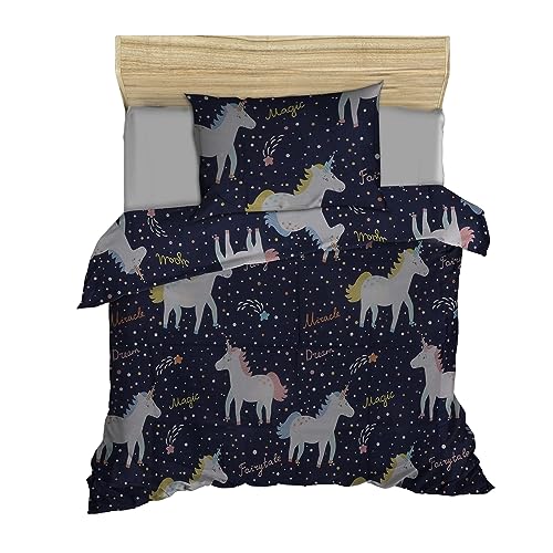 Quilted duvet 250x200 Dark Blue White Yellow