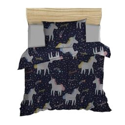 Quilted duvet 250x200 Dark Blue White Yellow