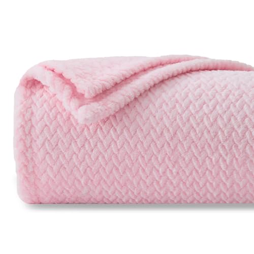 "NEWCOSPLAY Flannel Fleece Throw Blanket Lightweight Soft All Season Use (888-pink, Throw(50""x60""))"