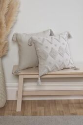 Rapport Home Geometric Tufted Cushion Cover - Juniper Grey Cushion Cover