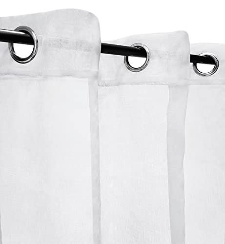 Atout Ciel Ready-to-Hang Net Curtain with Eyelets 140 x 240 cm White