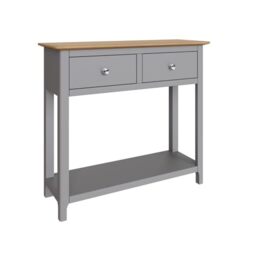 FWStyle Dove Grey 2 Drawer Console Table - H76 x W85 x D30cm