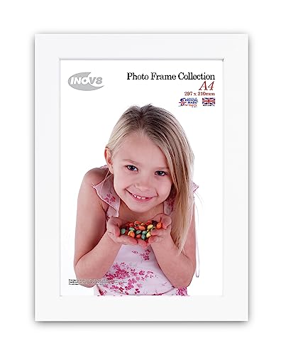 Inov8 British Made Real Wood Picture/Photo Frame A4 (29x21cm) - Kayla 30mm White