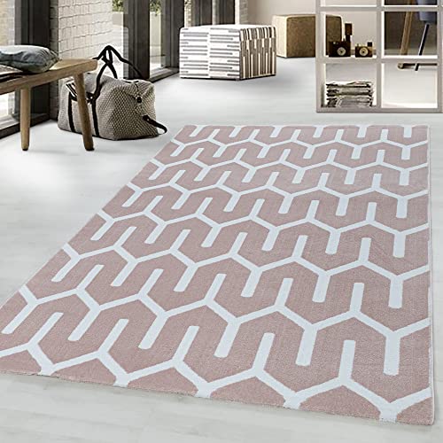 Giantore Flat Pile Rug Pattern Living Room Bedroom Short Pile Rug