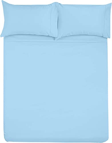 Shreem Linen Microfiber RV Sheet Sets, 42x80 Truck Size, Light Blue Solid - Fits Mattresses up to 8 Inches Deep, 4 Piece RV Bed Sheets for Campers, Motorhomes, and Travel Trailers