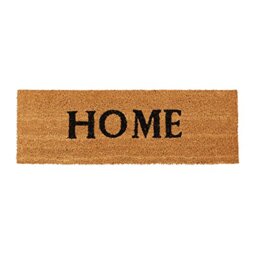 Relaxdays Narrow Coir Doormat HOME Print Anti-Slip Rubber PVC Underside Long Welcome Mat for the Balcony, Patio, Hallway, etc 1.5 x 75 x 50 cm, Natural Brown, 25 x 75 x 1.5 cm