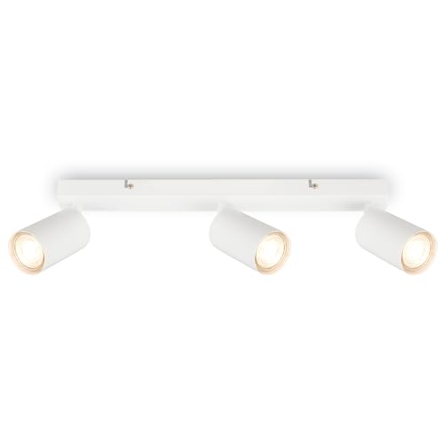BRILONER - 3 GU10 Spotlight Ceiling Lights, max 9W, On/Off, spot Lights Ceiling, Ceiling Lights Living Room, Kitchen Lights Ceiling, Bedroom, 44 cm, White