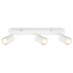 BRILONER - 3 GU10 Spotlight Ceiling Lights, max 9W, On/Off, spot Lights Ceiling, Ceiling Lights Living Room, Kitchen Lights Ceiling, Bedroom, 44 cm, White