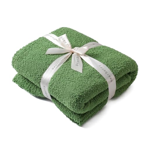 bearberry Super Soft Fluffy Throw Blanket Lightweight Cozy Warm Throw Blankets for Couch Bed Sofa All Season (Avocado Green, 53???x71???)