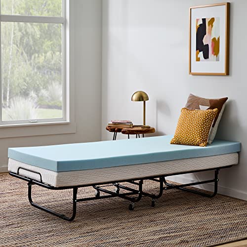 Linenspa 3 Inch Memory Foam Mattress Topper, Gel Infused Cot Mattress Topper, CertiPUR-US Certified, Cot