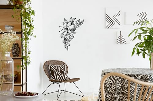 Stylish Black Decorative Metal Wall Accessory, 30 x 50 cm, 100% Metal, 2 mm Thickness, Perfect for Modern Home Decor & Office Spaces