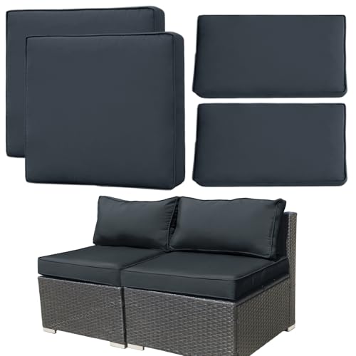 Replacement Cushion Covers for Patio Furniture Sofa Covers Waterproof Back Cushion Washable Cushion Cover with Zip 65 x 65 x 8 cm Dark Grey 4 Pieces