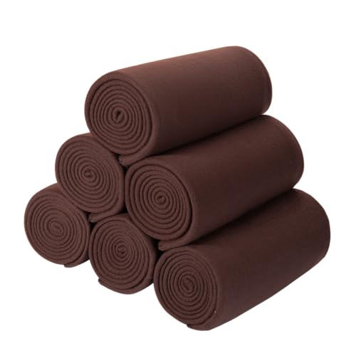 Fleece Throw Blankets Bulk Fleece Blankets Solid Wholesale Lightweight Warm Soft for Pet Bed Sofa Couch Office Wedding Gifts Travel Seasons 50x60 Inches Pack of 6 Chocolate Brown