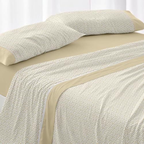 Burrito Blanco - Cotton Bedding Set - 90 cm Bed Design 638 - Mustard Color (90 x 190/200 cm.)