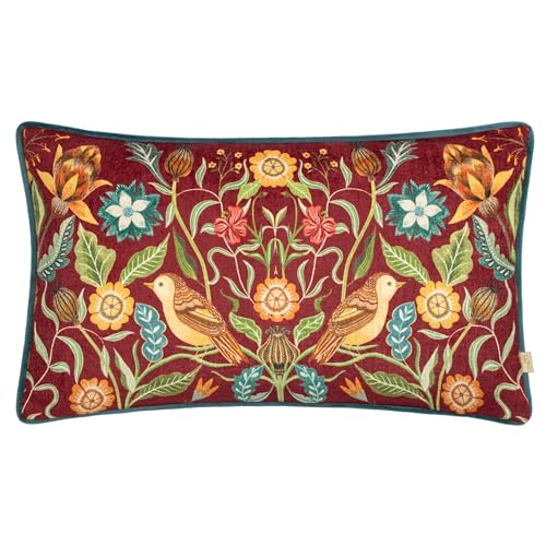 Evans Lichfield Hawthorn Birds Chenille Piped Feather Filled Cushion