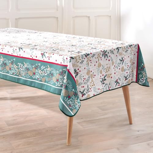 Douceur d'Int??rieur, Westy Rectangular Tablecloth, 150 x 240 cm - Stain Resistant Wrinkle Free Print Christmas Bias Finish Easy Clean Dining Kitchen