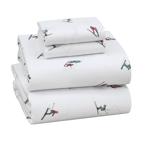 Ruvanti Flannel Sheets King Size - 100% Cotton Double Brushed King Bed Sheets Set - Deep Pockets 16 Inches - All Seasons Breathable & Extra Soft - Warm & Cozy, 4 Piece, Flurry Friends