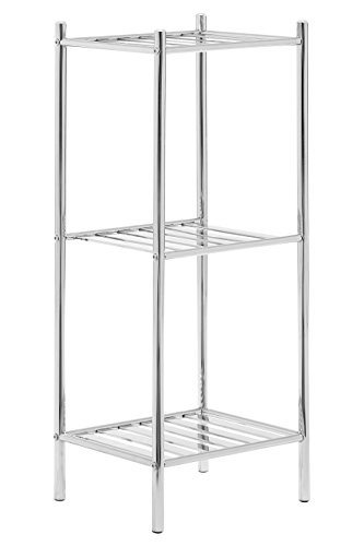 Premier 3 Tier Shelf Unit, Chrome, 78 x 33 x 28 cm