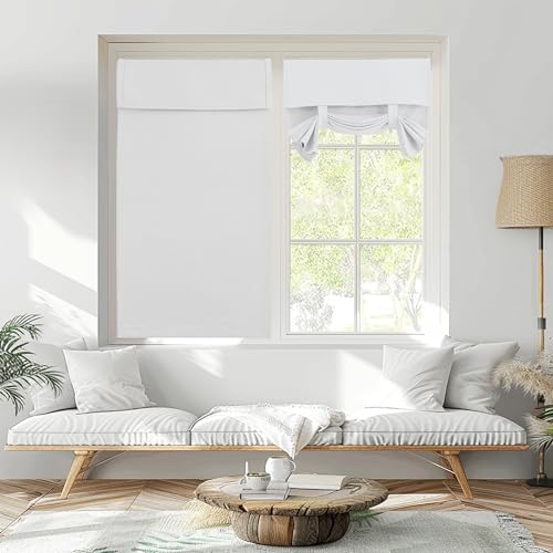 Vatge Front Door Curtains - Functional Privacy Thermal Insulated Blackout French Door Curtains Sidelight Door Curtain 40 inch Length Door Window Coverings, 1 Panel, W30 x L40, Greyish White