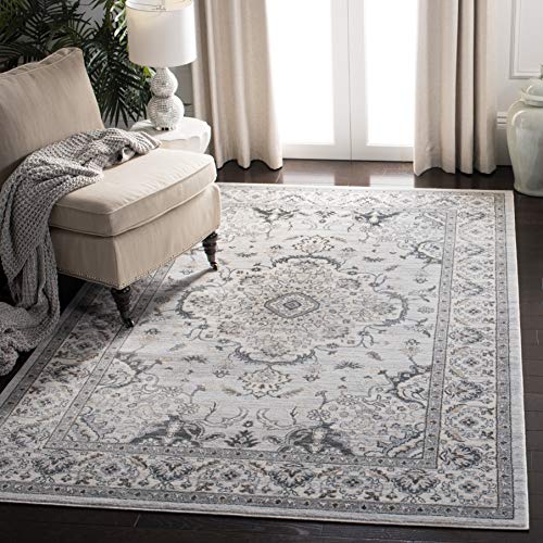 SAFAVIEH Traditional Rug for Living Room, Dining Room, Bedroom - Isabella Collection, Short Pile, in Light Grey and Cream, 160 X 229 cm