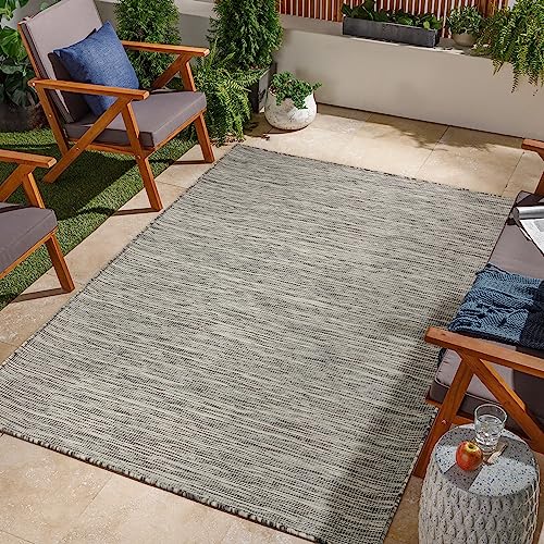 Jimri Indoor and Outdoor Rug - Weatherproof Rug for Balcony, Patio, Garden, Living Room, Kitchen - Durable Floor Rug, Resists UV Rays & Water - Size 80 x 150 cm, Silver
