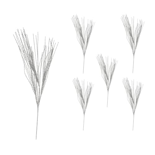 Christmas Tree Twist Spray Picks, Decorative Stems, 94cm Silver, 6Pcs - Fine Twisted Strands, Tall Decorative Stems for Christmas Trees, Wreaths, Garlands, Vases, Centrepieces, Floral Arrangements