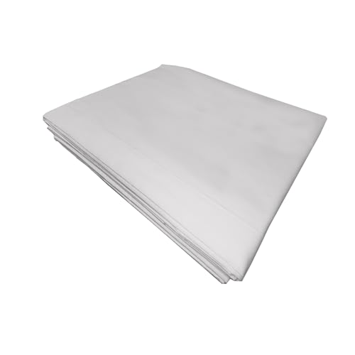 PENSIERI DELICATI Single Bed Sheet 160 x 300 cm, Single Bed Sheet in Plain Colour, Made in 100% Cotton, Made in Italy, White