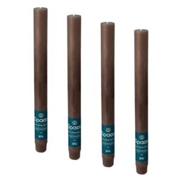 Spaas Rustic Dinner Candle 8h, Dark Brown (Pack of 4)