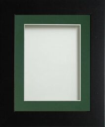 Frame Company Watson Matte Black Picture Photo Frame fitted with Perspex, 9x7 inch with Bottle Green Mount for image size 7x5 inch