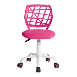 FurnitureR Office Chair Desk Chair Adjustable Height Swivel Fabric Seat Ergonomic Work Chair without Armrest, Pink