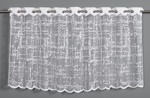 Gardinia Bistro Curtain Effect Jacquard White 140 x 60 cm