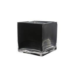 "WGV Cube Glass Vase, Candle Holder, 5""x5""x5"", Black Elegant Floral Accent Container Planter Terrarium Storage for Wedding Party Ceremony Event Office Home Decor, 1 Piece"