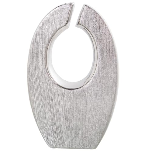Alexandra House Living Vase Silver Ceramic 15 x 5 x 24 cm