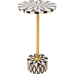 Kare Design Side Table Domero Star, Brown and White, 25 cm Diameter