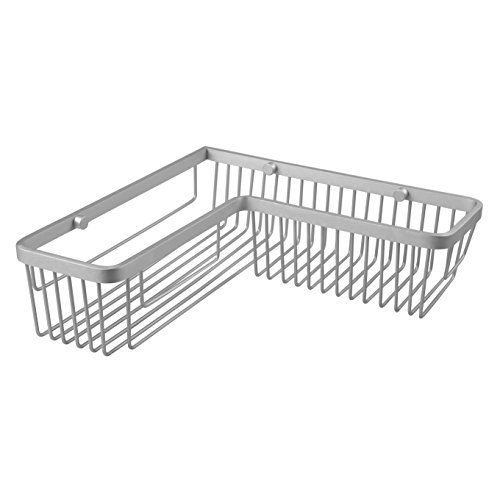 TATAY Shower Shelf Corner Aluminium - Includes Screws - Compatible with No-Drill System (Quick Fix) - Resists Humidity and Corrosion - Modern Design - Easy Drainage - 30 x 8.5 x 30 cm - Ice