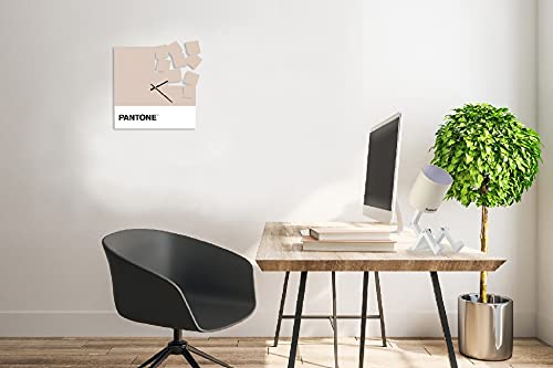 Homemania Fly Away Square Wall Clock for Living Room Kitchen Office Sand White Black Metal 40 x 0.15 x 40 cm, Dimension du Produit: L40xP0,15xA40 cm, 1,6 kg