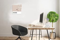 Homemania Fly Away Square Wall Clock for Living Room Kitchen Office Sand White Black Metal 40 x 0.15 x 40 cm, Dimension du Produit: L40xP0,15xA40 cm, 1,6 kg