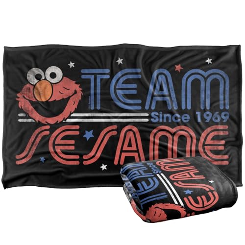 Sesame Street Team Sesame Silky Touch Super Soft Throw Blanket 91 x 147 Cm