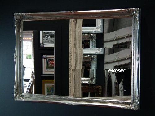 "FRAMES BY POST Large Silver Mirror Classic Ornate Design 34"" x 24"""